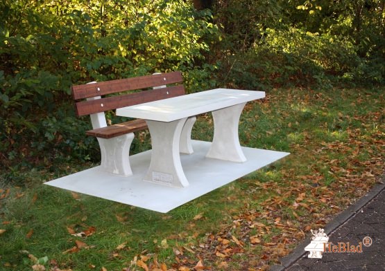 Parkbank mit Tisch und Unterplatte aus Beton HeBlad