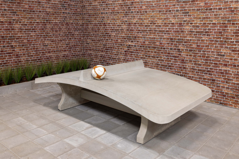 Fuß-Volleyball Tisch Beton Naturell