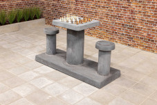 Spieltisch Schach aus Anthrazit-Beton für 2 Personen