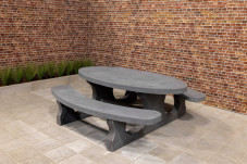 Picknickset Standard oval Anthrazit-Beton