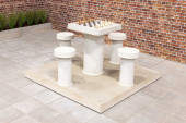 Spieltisch für 4 Personen, Schachtisch aus Beton Naturell