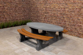 Picknickset DeLuxe oval Anthrazit-Beton