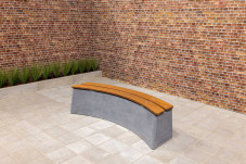 Betonbank DeLuxe Anthrazit-Beton oval