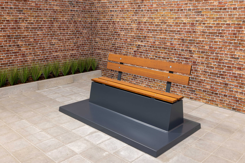 Betonbank DeLuxe Anthrazit mit Unterplatte