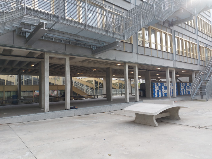 Fuß-Volleyball Tisch Beton Naturell
