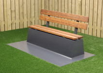 Betonbank DeLuxe Anthrazit mit Unterplatte
