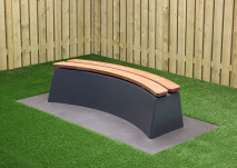 Betonbank DeLuxe Anthrazit oval
