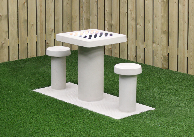 Spieltisch Dame Beton Naturell