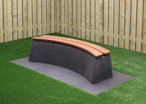 Betonbank DeLuxe Anthrazit-Beton oval