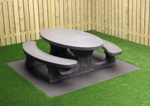 Picknickset Standard Anthrazit-Beton oval