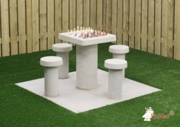 Spieltisch Schach aus Beton Naturell für 4 Personen