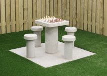 Spieltisch Schach Beton Naturell für 4 Personen