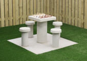 Spieltisch für 4 Personen, Schachtisch aus Beton Naturell