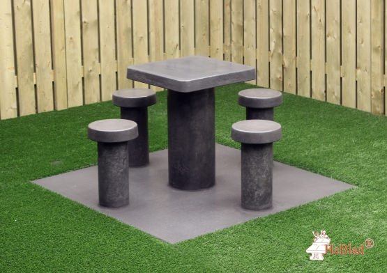 Spieltisch Anthrazit-Beton für 4 Personen 